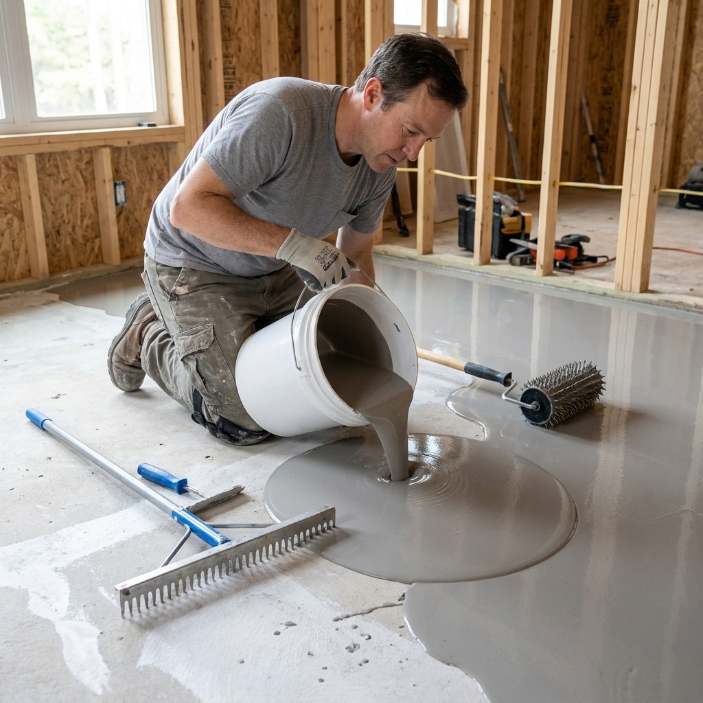 Self-Leveling Compound for Uneven Subfloors